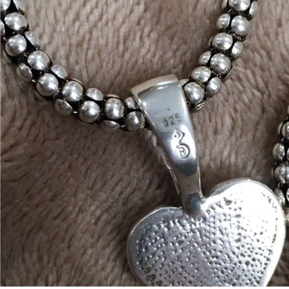 SILPADA Sterling Silver Heart Arrow Spiral Pendant on 
SILPADA Popcorn Chain - Picture 4 of 8